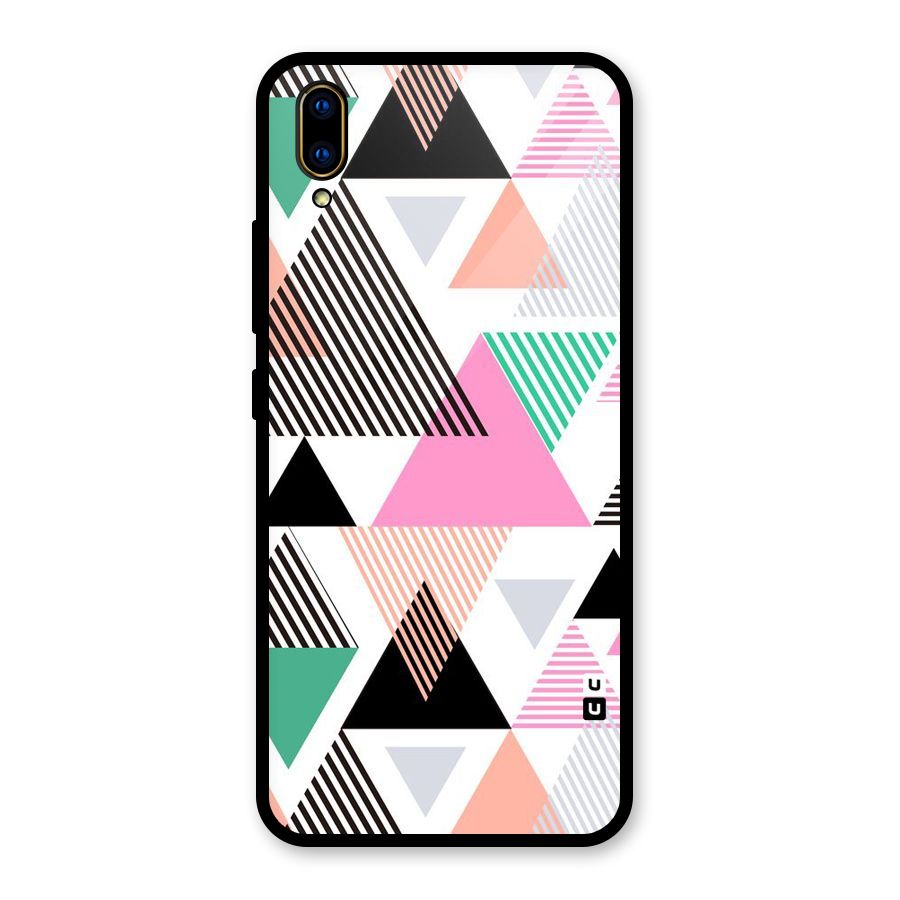 Stripes Abstract Colors Glass Back Case for Vivo V11 Pro