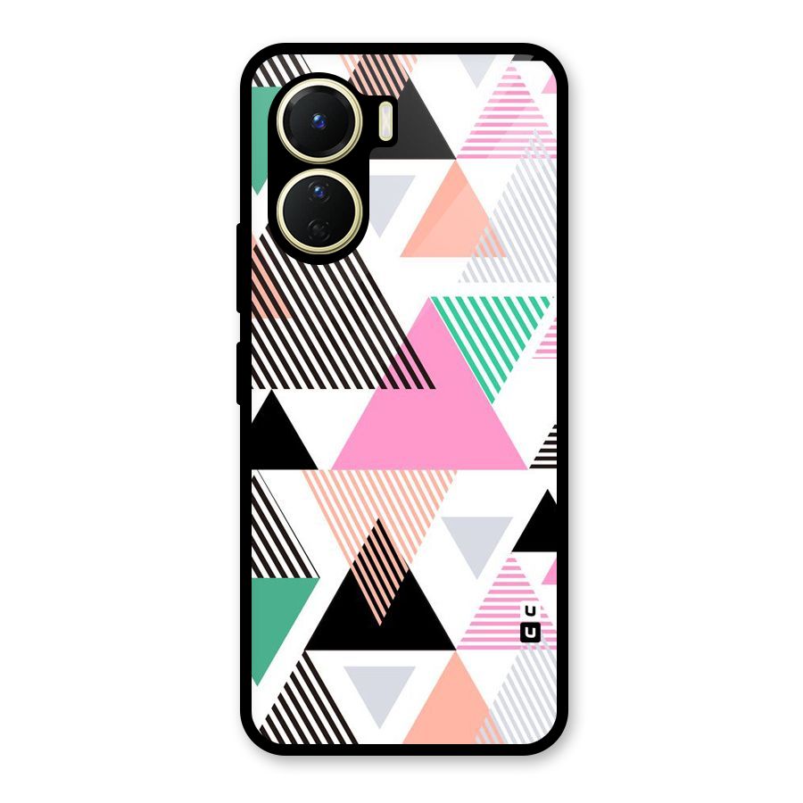 Stripes Abstract Colors Glass Back Case for Vivo Y56