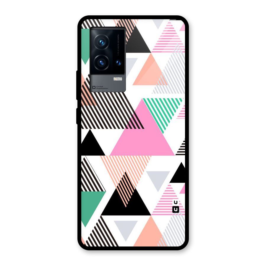 Stripes Abstract Colors Glass Back Case for iQOO 9 5G