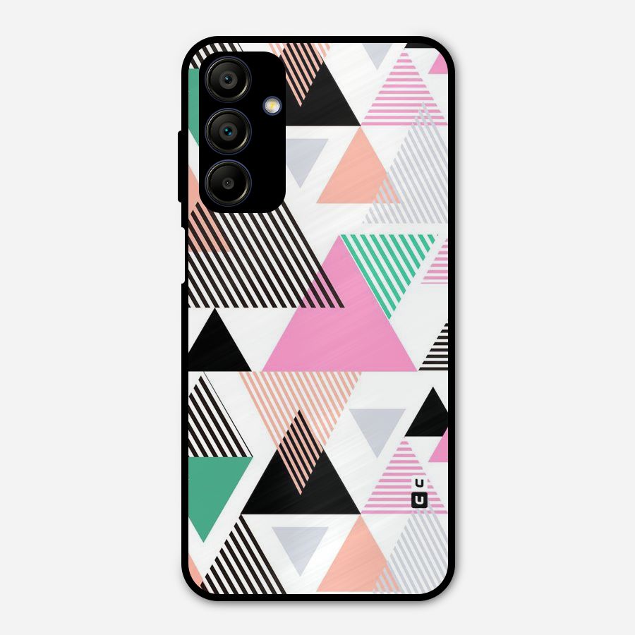 Stripes Abstract Colors Metal Back Case for Galaxy A15 5G