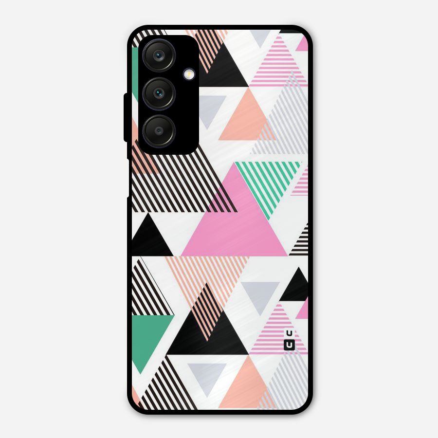 Stripes Abstract Colors Metal Back Case for Galaxy A25 5G