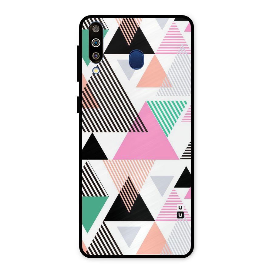 Stripes Abstract Colors Metal Back Case for Galaxy M30