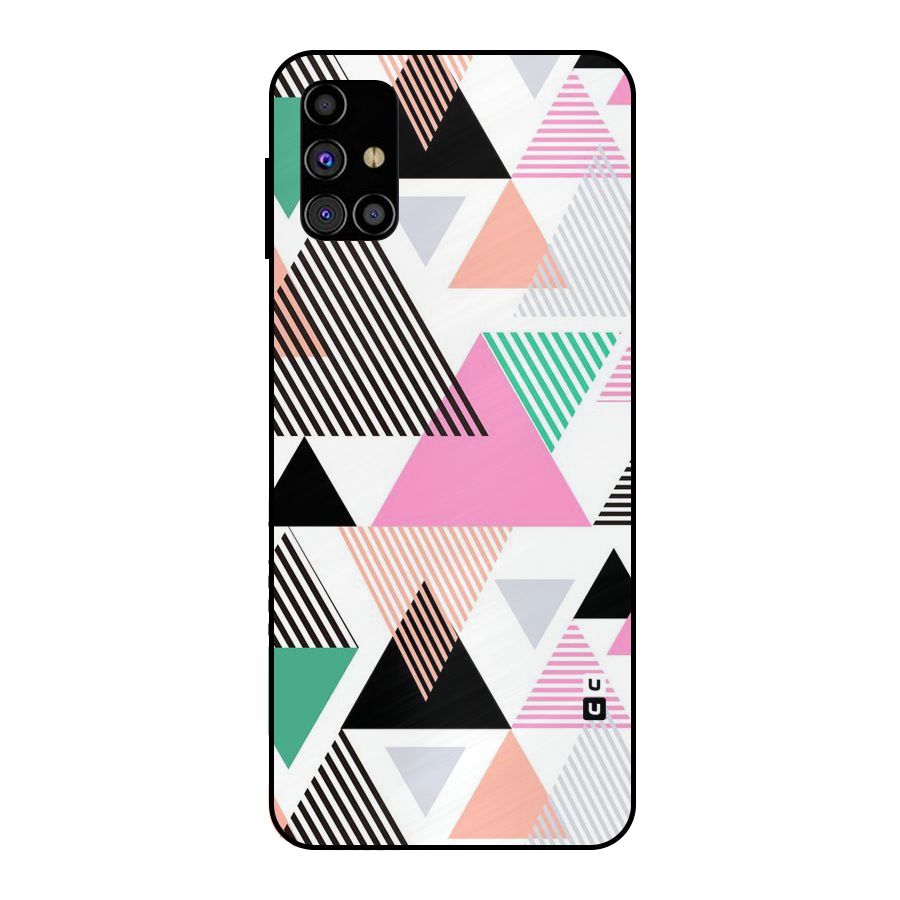 Stripes Abstract Colors Metal Back Case for Galaxy M31s