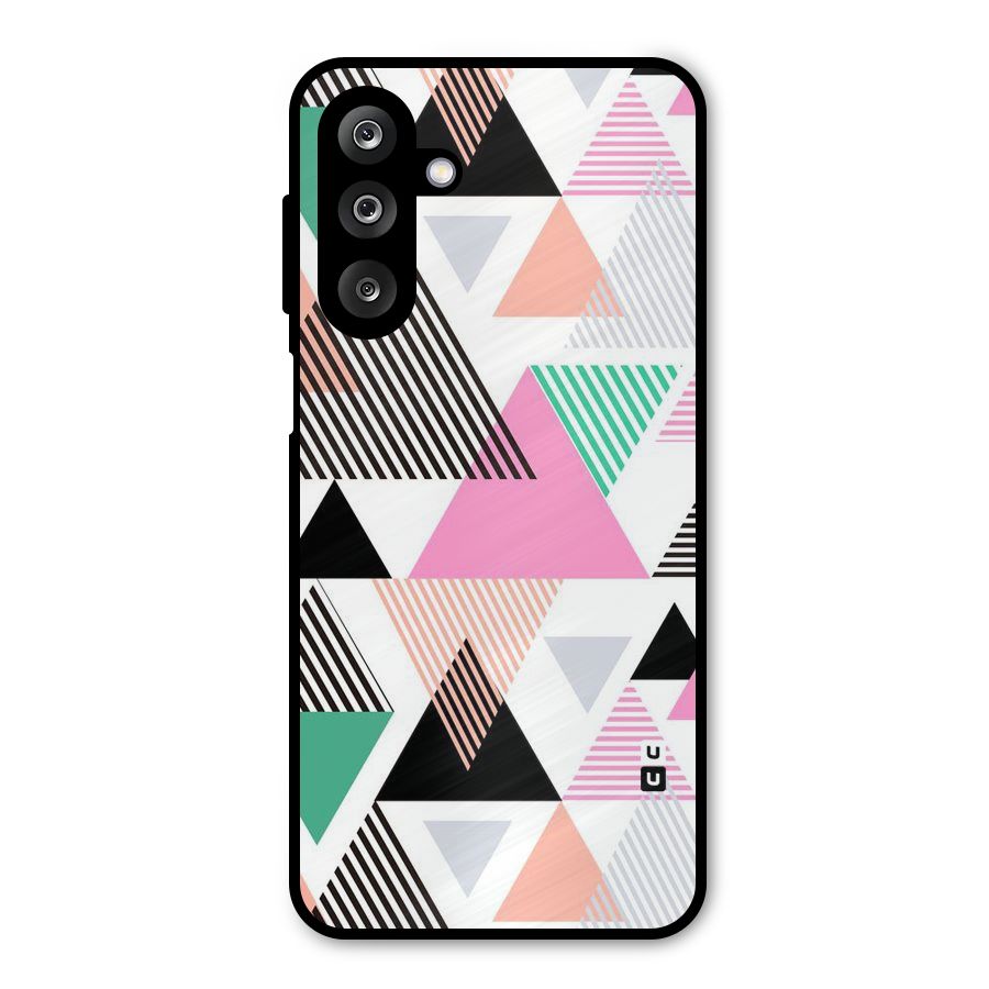Stripes Abstract Colors Metal Back Case for Galaxy M36