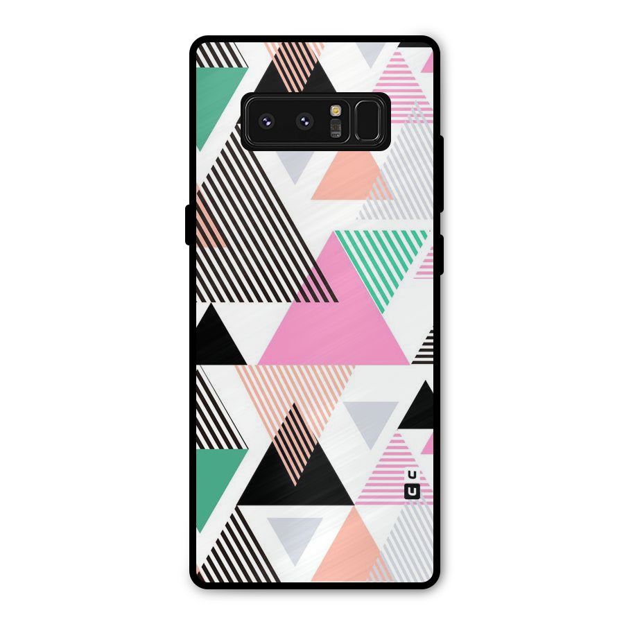 Stripes Abstract Colors Metal Back Case for Galaxy Note 8