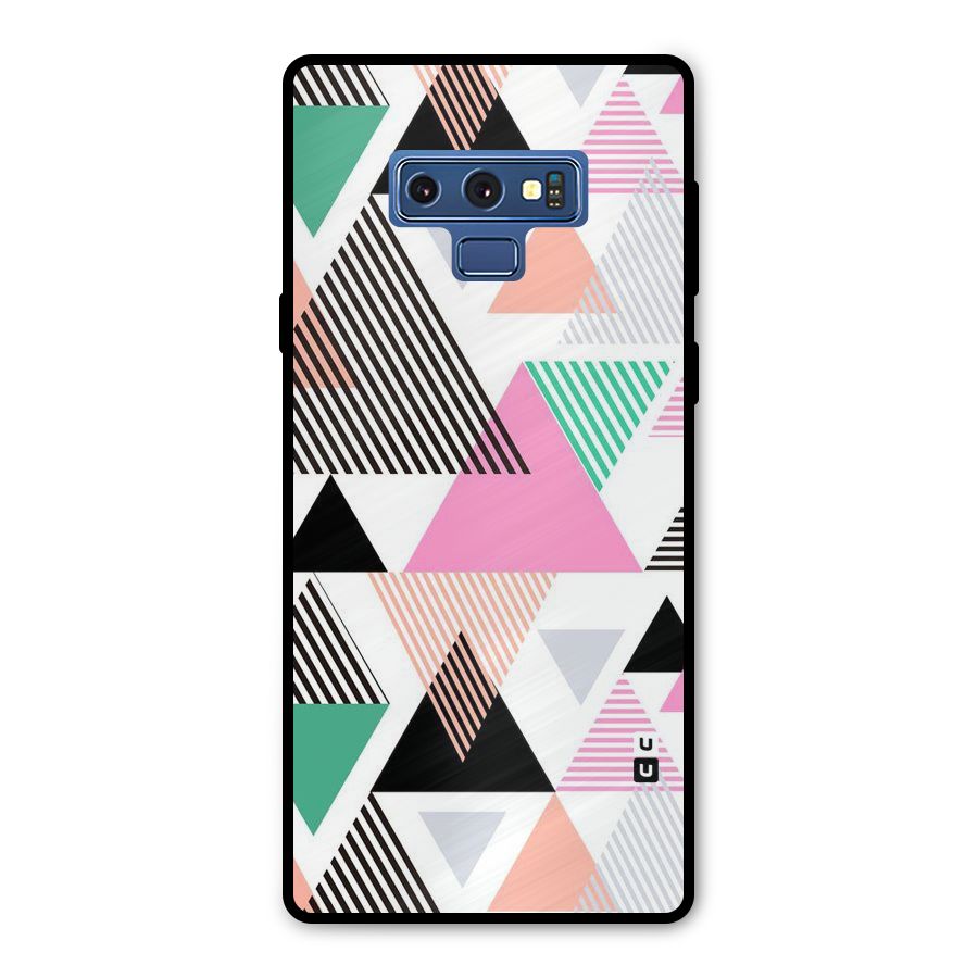 Stripes Abstract Colors Metal Back Case for Galaxy Note 9