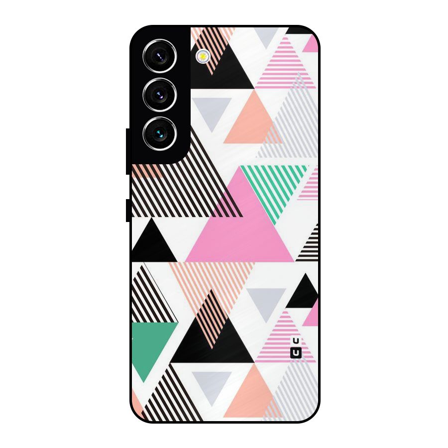 Stripes Abstract Colors Metal Back Case for Galaxy S22 5G