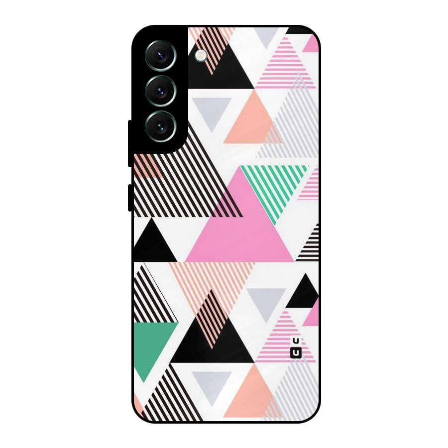 Stripes Abstract Colors Metal Back Case for Galaxy S22 Plus 5G