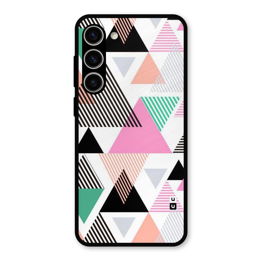 Stripes Abstract Colors Metal Back Case for Galaxy S23 Plus