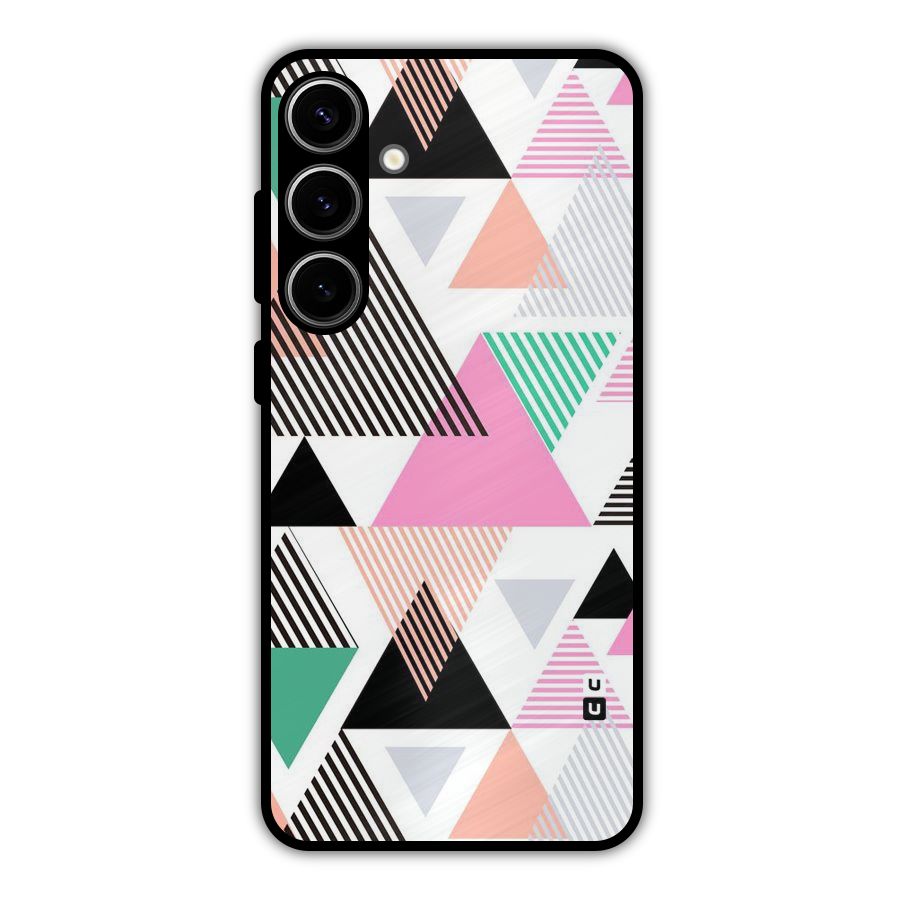 Stripes Abstract Colors Metal Back Case for Galaxy S24 Plus