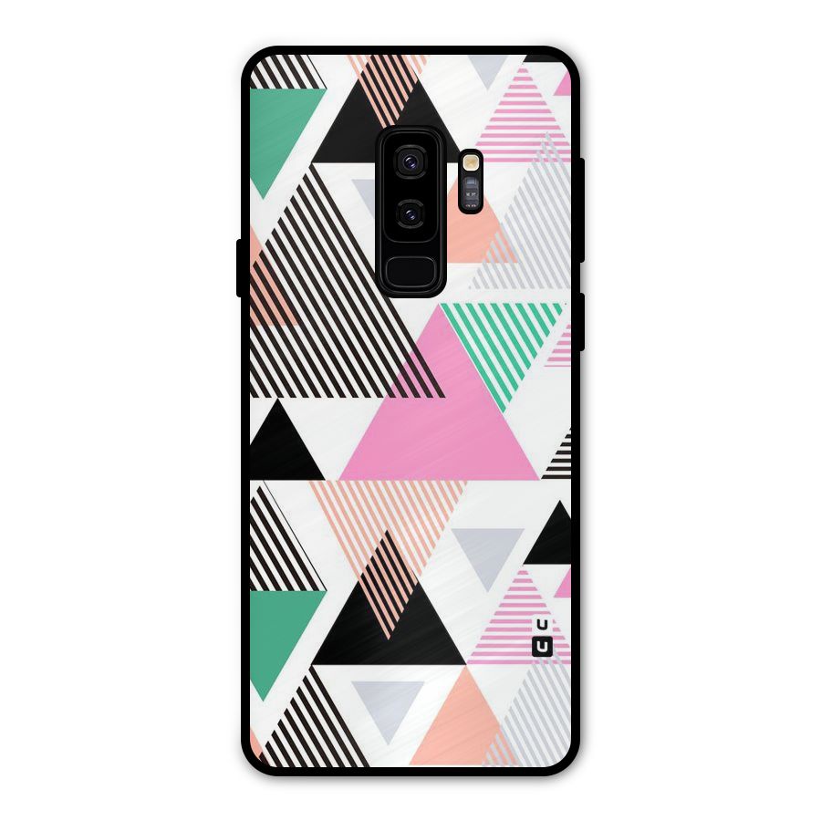 Stripes Abstract Colors Metal Back Case for Galaxy S9 Plus
