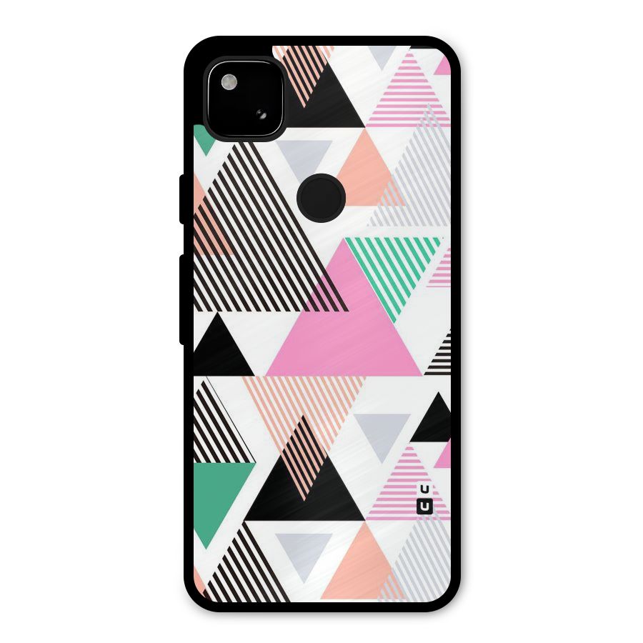 Stripes Abstract Colors Metal Back Case for Google Pixel 4a