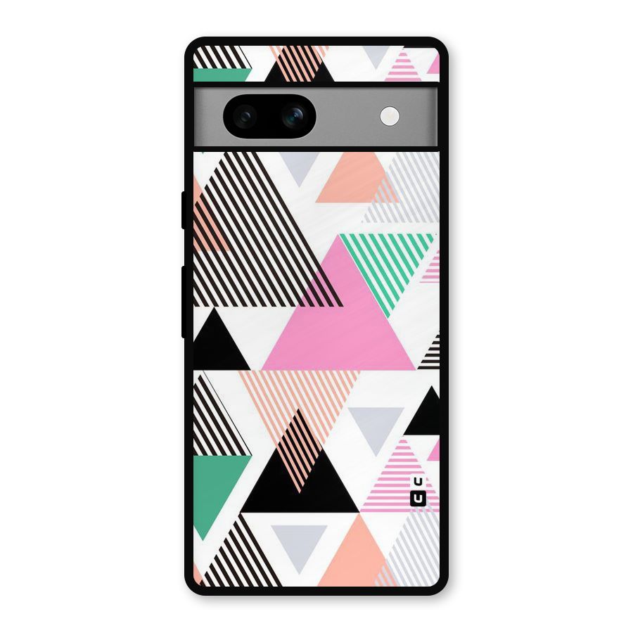 Stripes Abstract Colors Metal Back Case for Google Pixel 7a