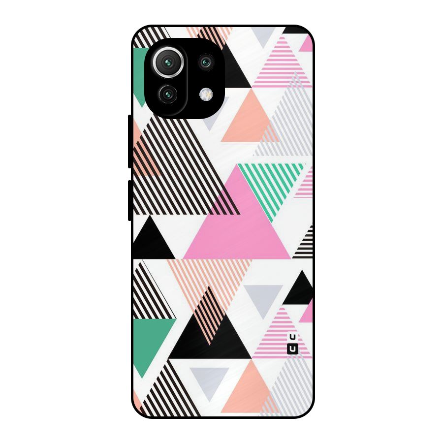Stripes Abstract Colors Metal Back Case for Mi 11 Lite NE 5G