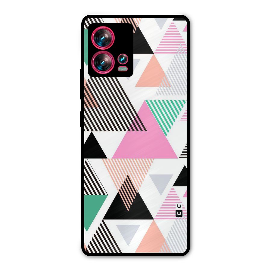 Stripes Abstract Colors Metal Back Case for Motorola Edge 30 Fusion