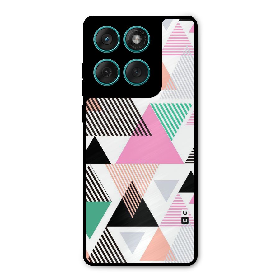 Stripes Abstract Colors Metal Back Case for Motorola Edge 60