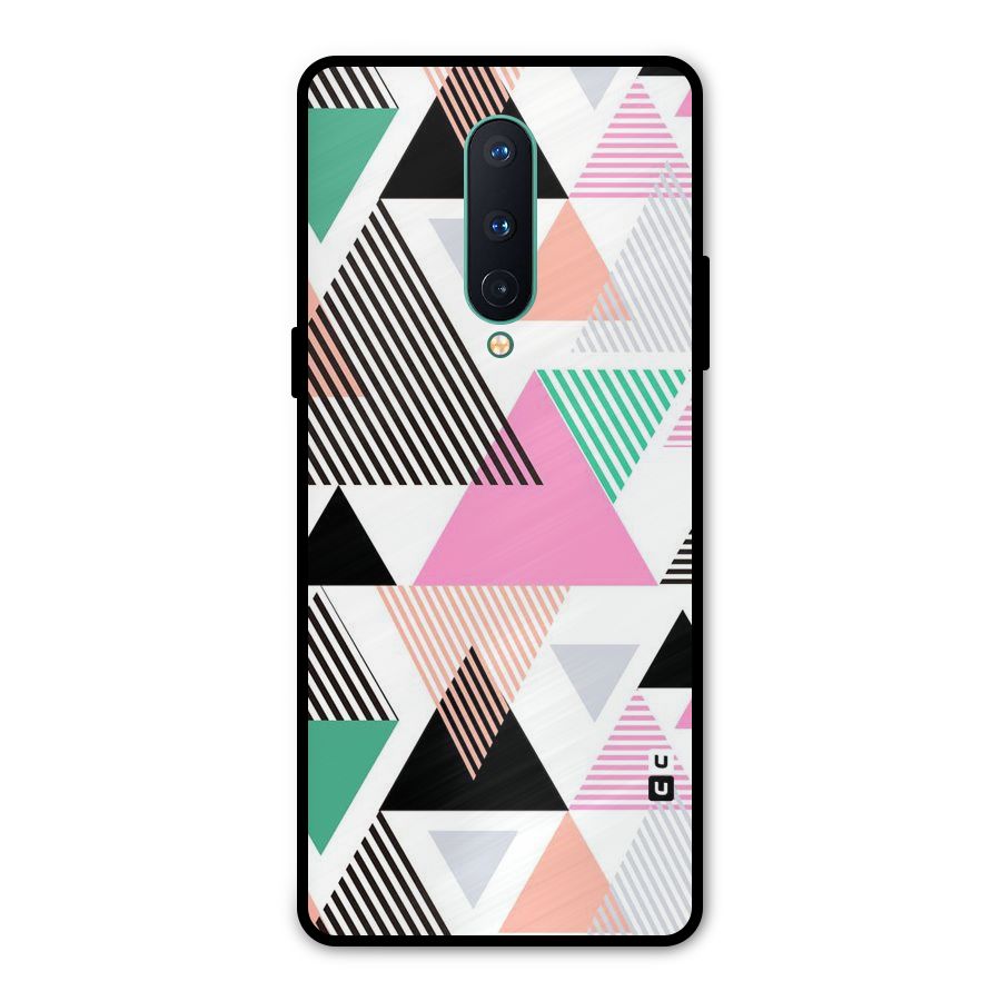 Stripes Abstract Colors Metal Back Case for OnePlus 8