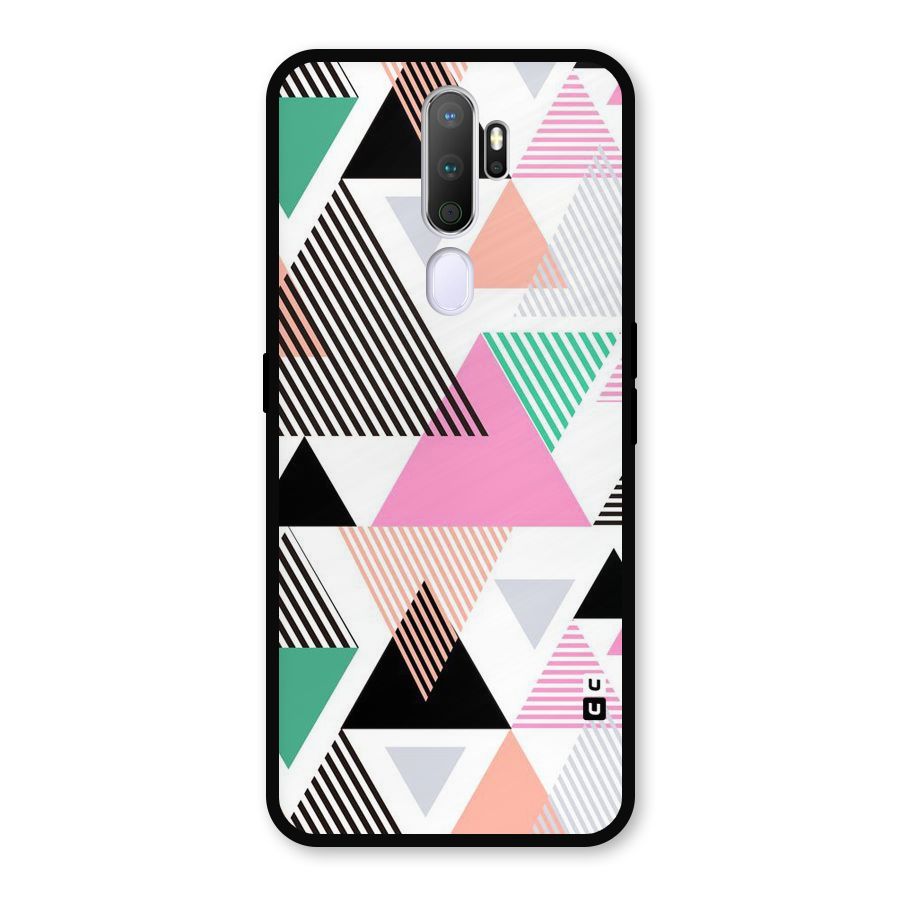 Stripes Abstract Colors Metal Back Case for Oppo A9 (2020)