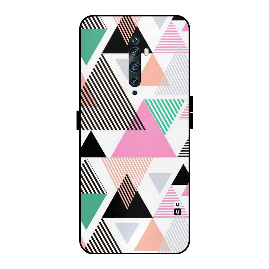 Stripes Abstract Colors Metal Back Case for Oppo Reno2 F