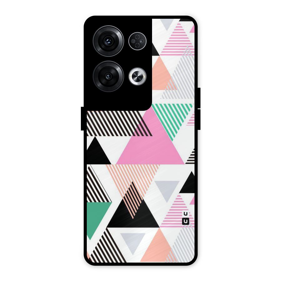 Stripes Abstract Colors Metal Back Case for Oppo Reno8 Pro 5G