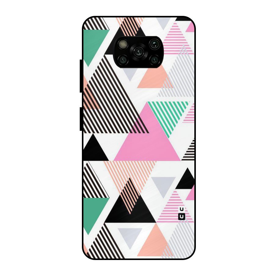 Stripes Abstract Colors Metal Back Case for Poco X3