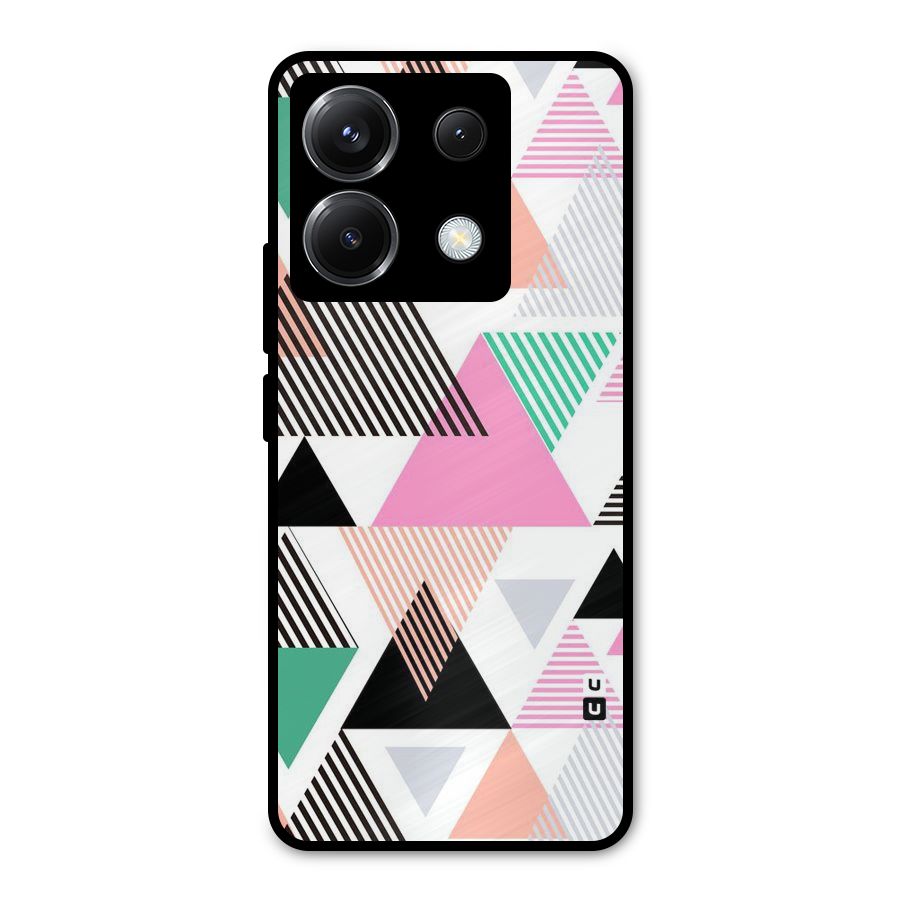Stripes Abstract Colors Metal Back Case for Poco X6