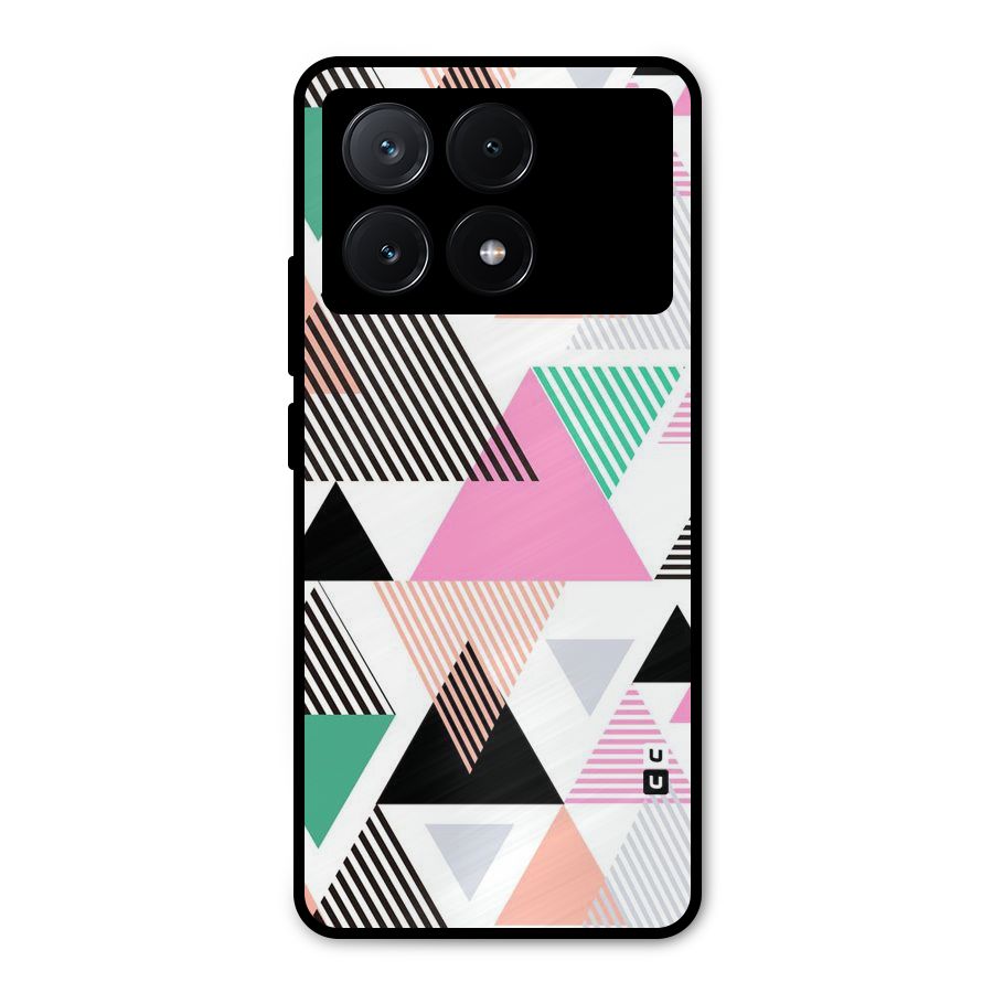 Stripes Abstract Colors Metal Back Case for Poco X6 Pro