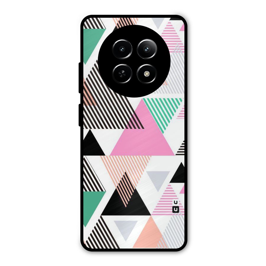 Stripes Abstract Colors Metal Back Case for Realme 12x 5G