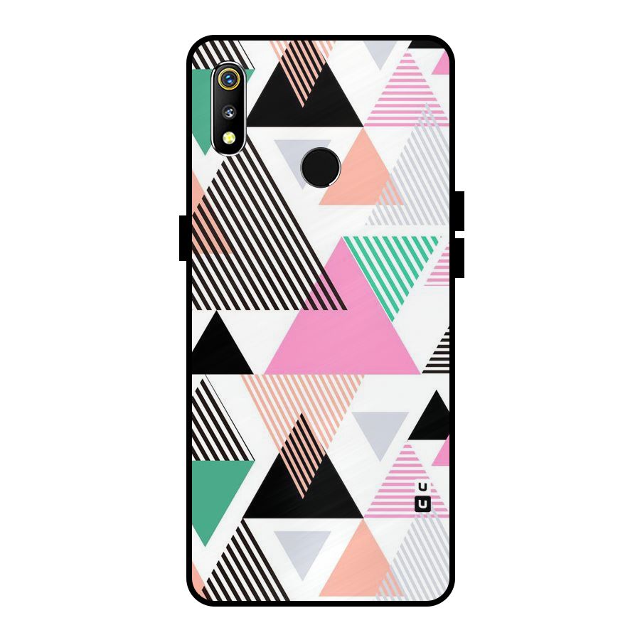 Stripes Abstract Colors Metal Back Case for Realme 3