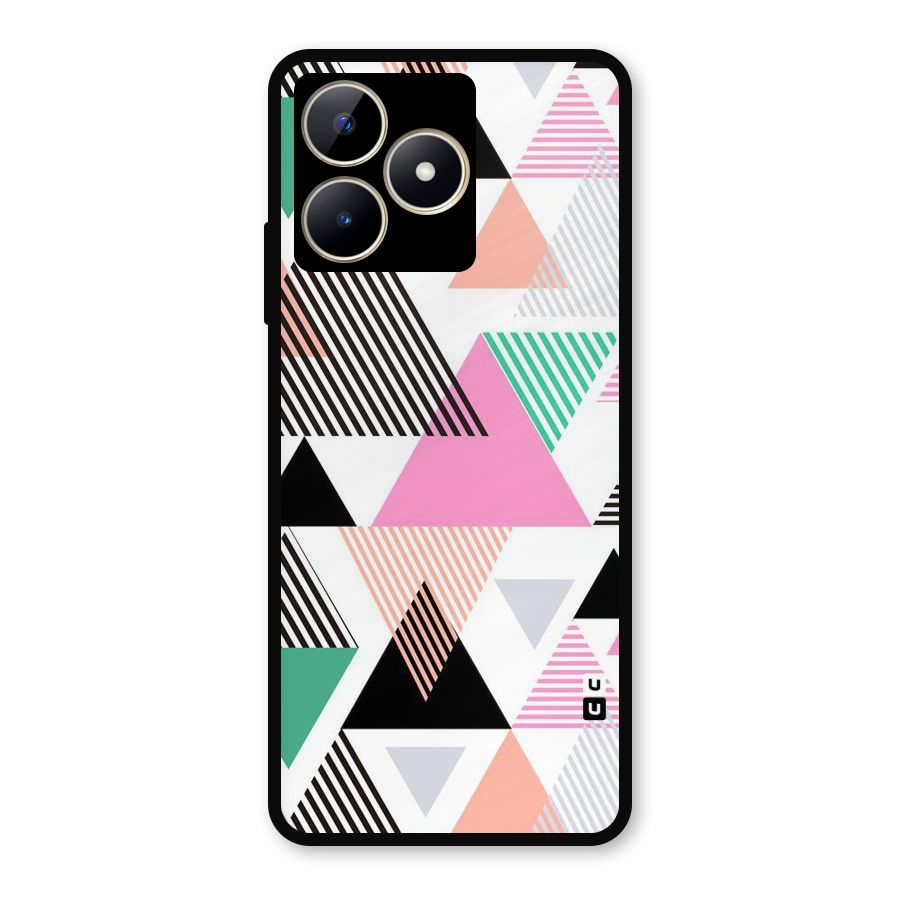 Stripes Abstract Colors Metal Back Case for Realme C53