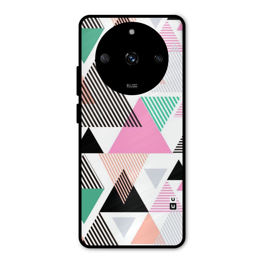 Stripes Abstract Colors Metal Back Case for Realme Narzo 60 5G