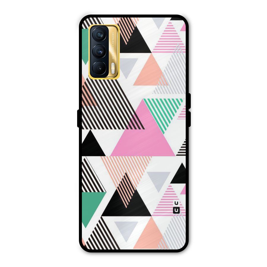 Stripes Abstract Colors Metal Back Case for Realme X7