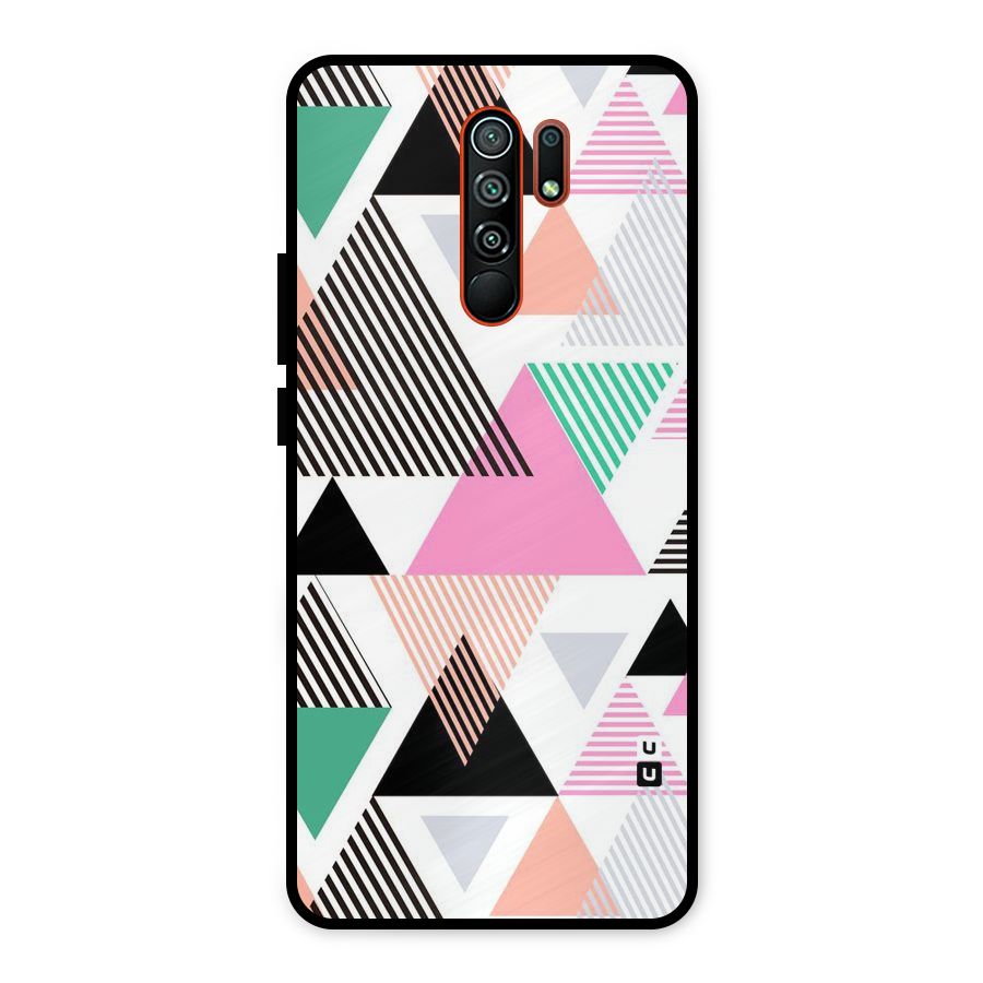 Stripes Abstract Colors Metal Back Case for Redmi 9 Prime