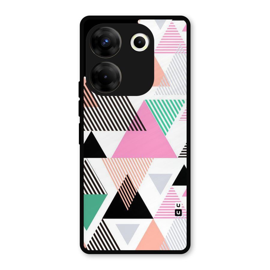 Stripes Abstract Colors Metal Back Case for Tecno Camon 20