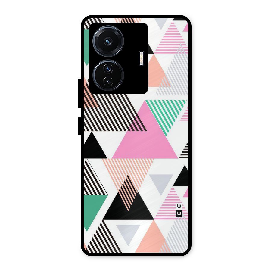 Stripes Abstract Colors Metal Back Case for Vivo T1 Pro