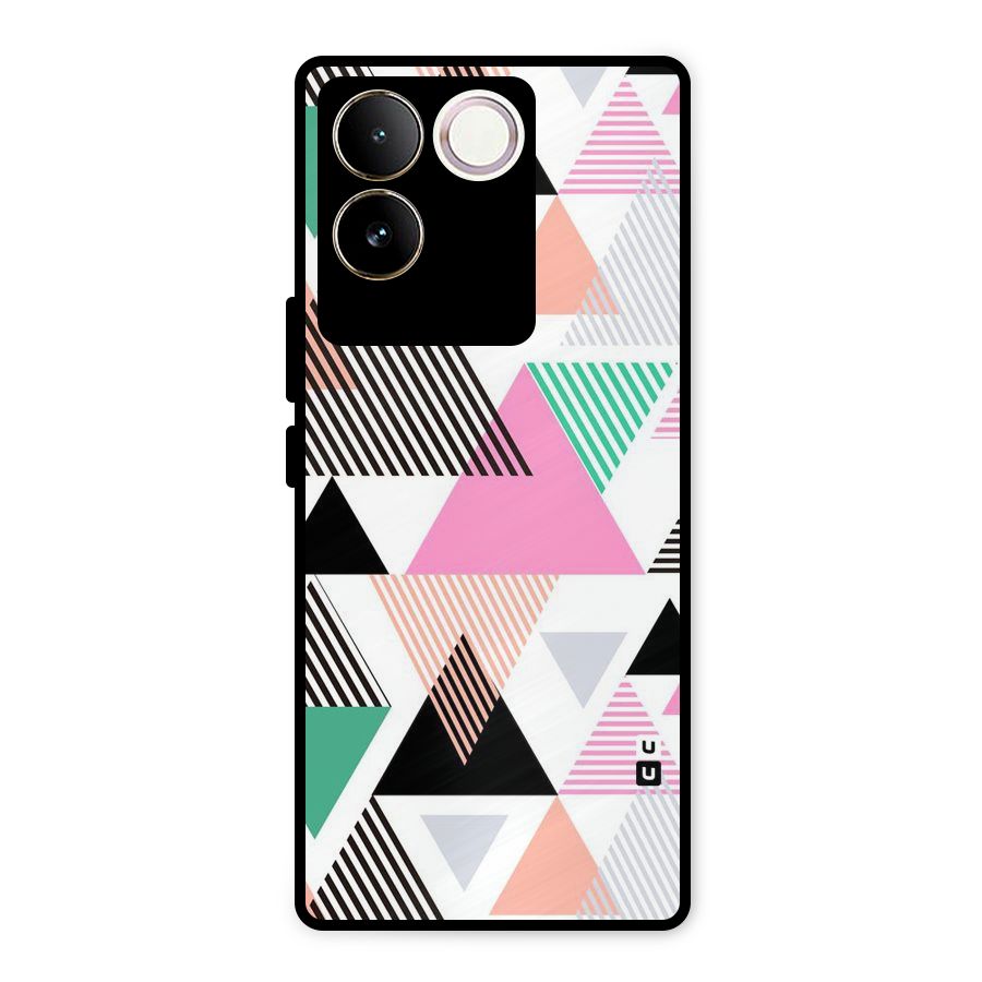Stripes Abstract Colors Metal Back Case for Vivo T2 Pro