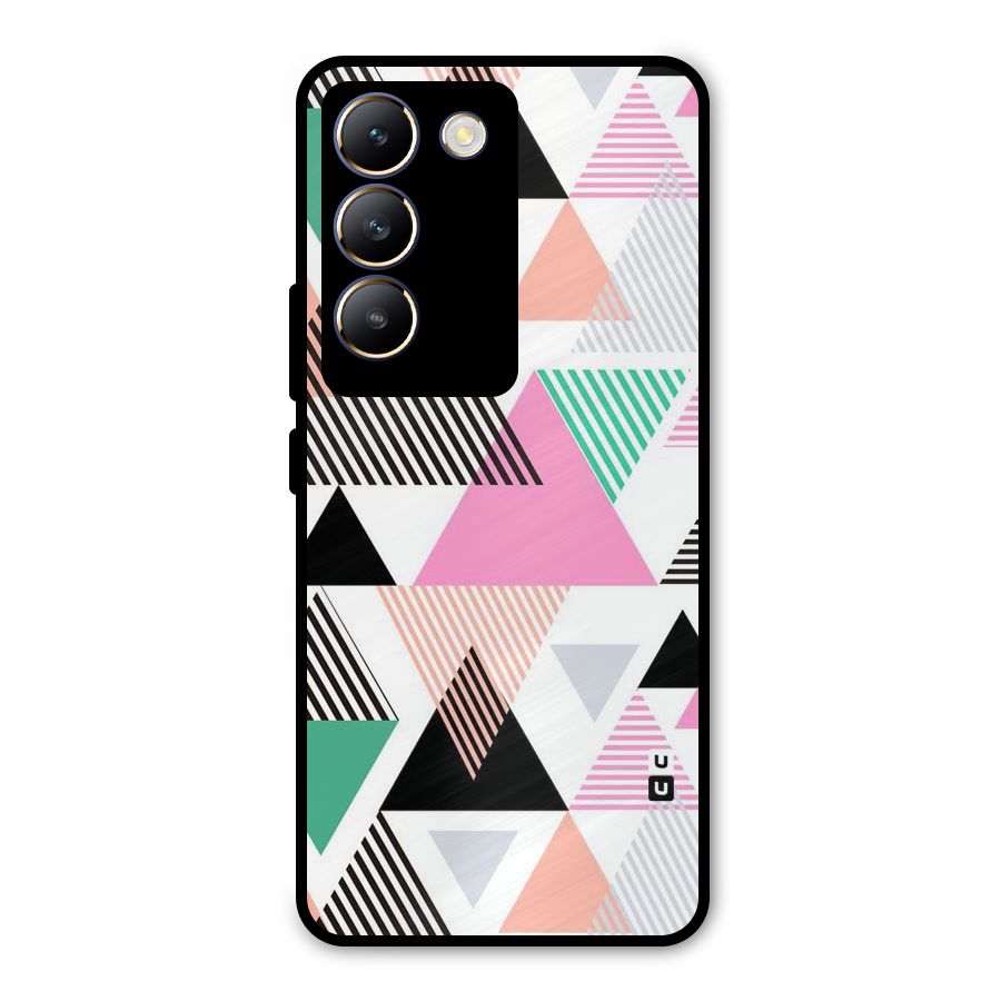 Stripes Abstract Colors Metal Back Case for Vivo T3 5G