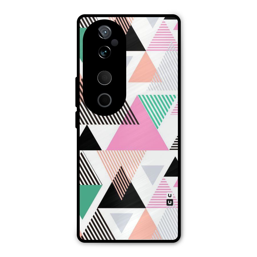 Stripes Abstract Colors Metal Back Case for Vivo T3 Ultra