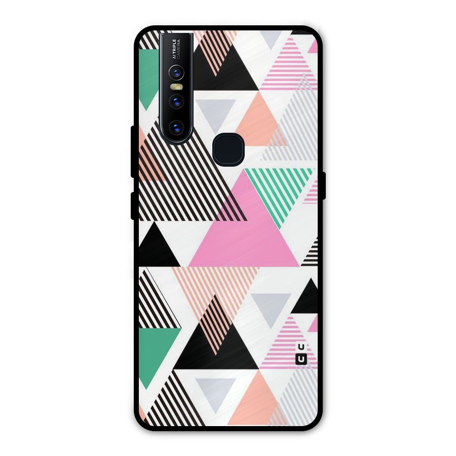 Stripes Abstract Colors Metal Back Case for Vivo V15