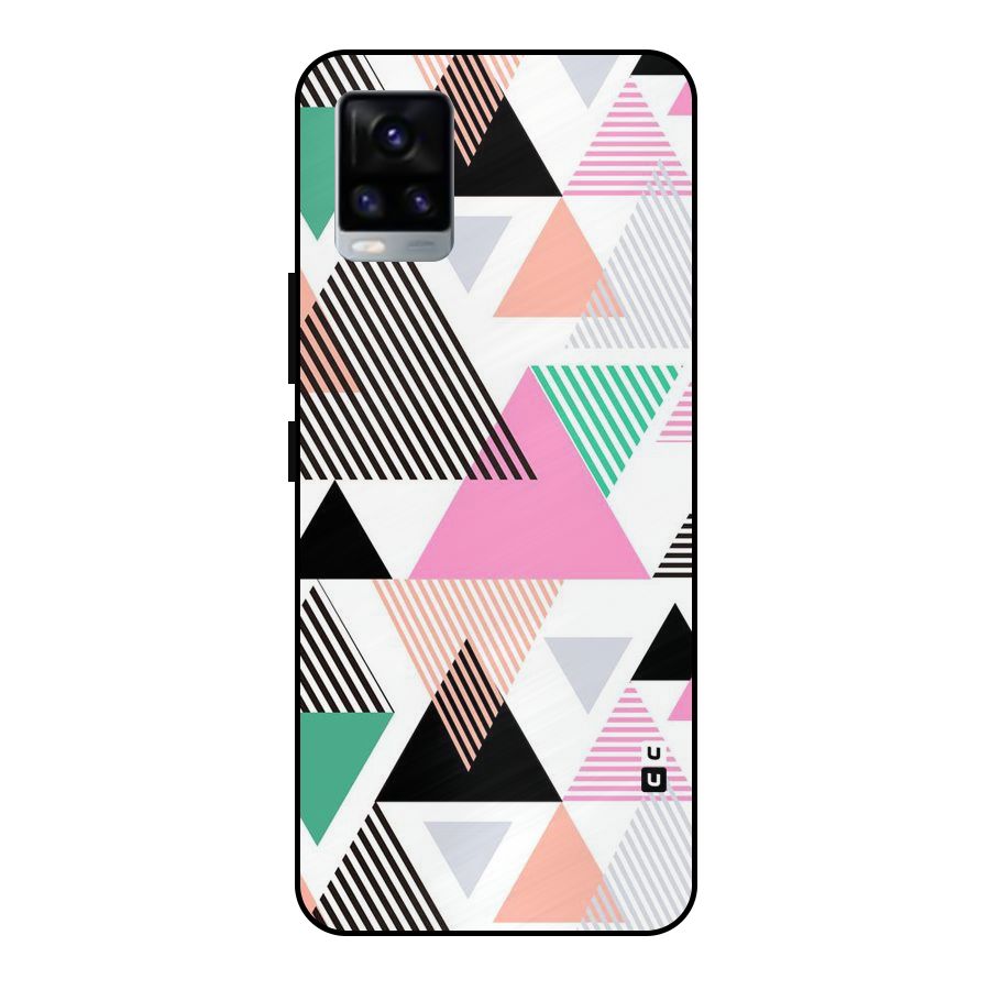 Stripes Abstract Colors Metal Back Case for Vivo V20 2021