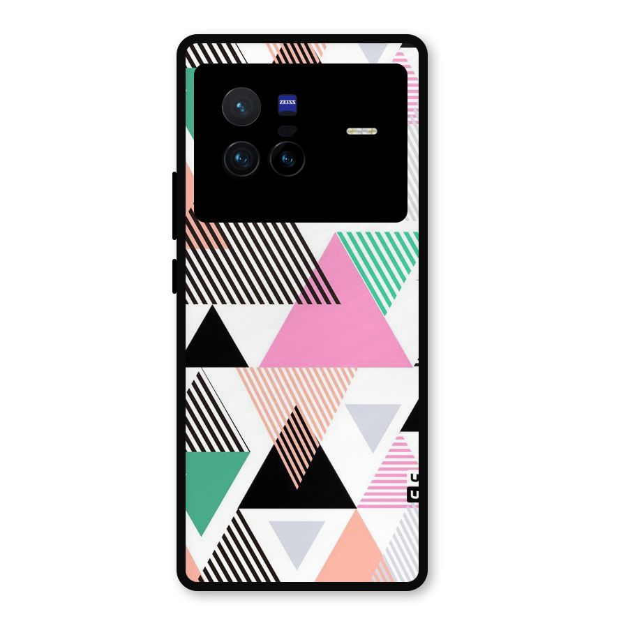 Stripes Abstract Colors Metal Back Case for Vivo X80