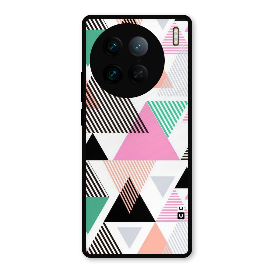 Stripes Abstract Colors Metal Back Case for Vivo X90 Pro