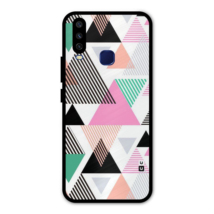 Stripes Abstract Colors Metal Back Case for Vivo Y15