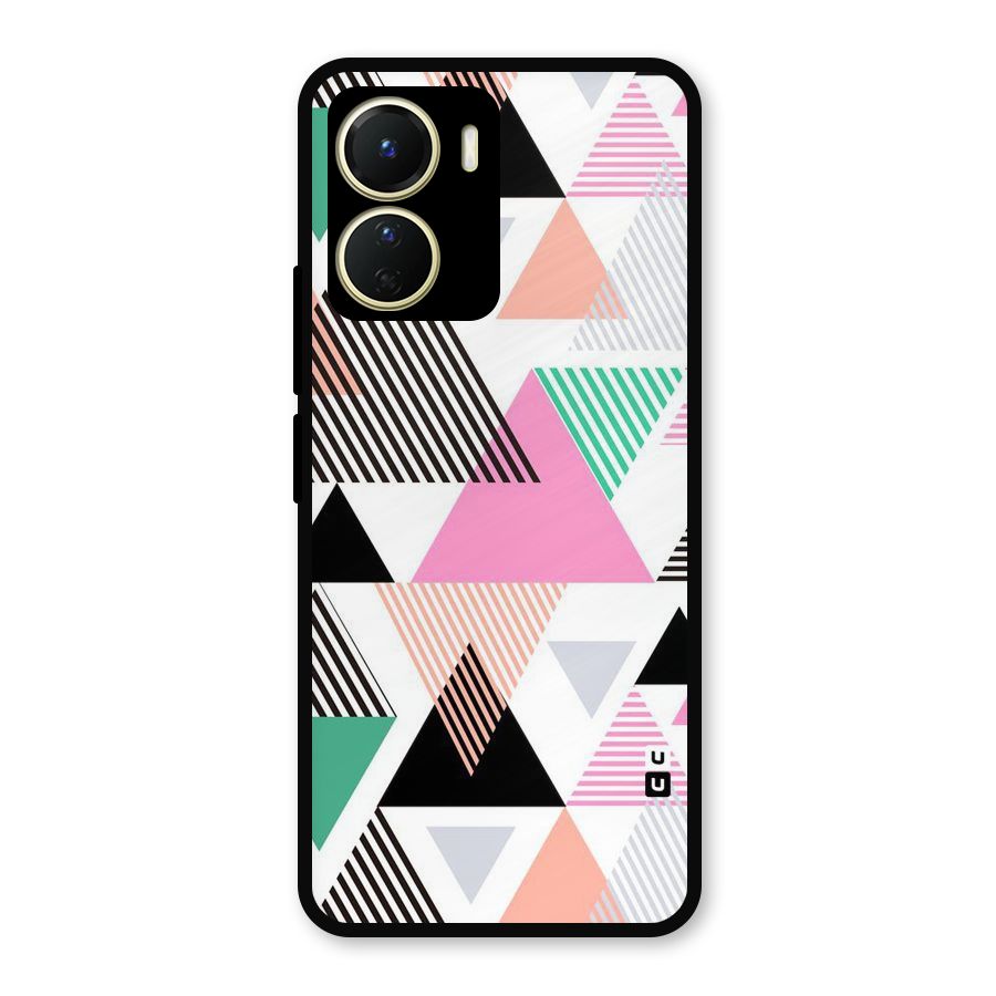 Stripes Abstract Colors Metal Back Case for Vivo Y16