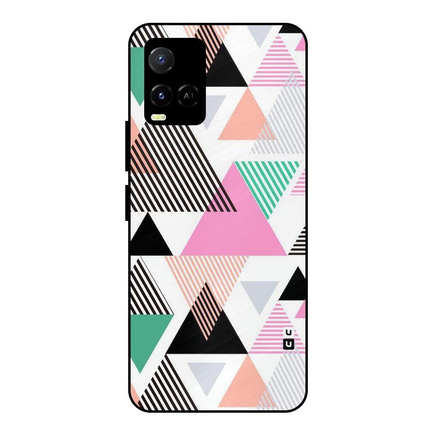 Stripes Abstract Colors Metal Back Case for Vivo Y21G