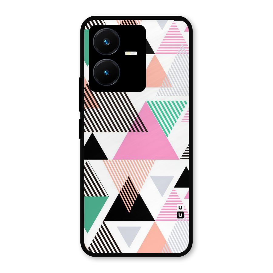 Stripes Abstract Colors Metal Back Case for Vivo Y22