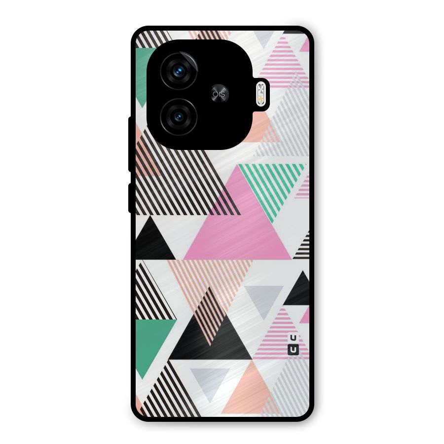 Stripes Abstract Colors Metal Back Case for iQOO Z9 Turbo