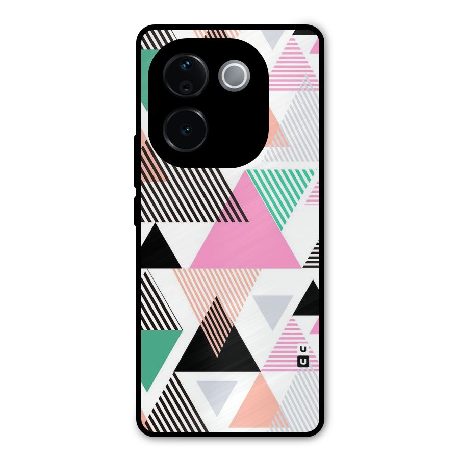 Stripes Abstract Colors Metal Back Case for iQOO Z9s Pro