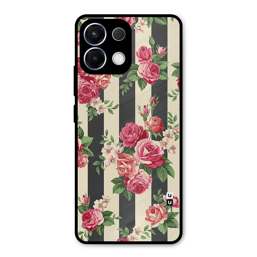 Stripes And Floral Metal Back Case for Oppo K13