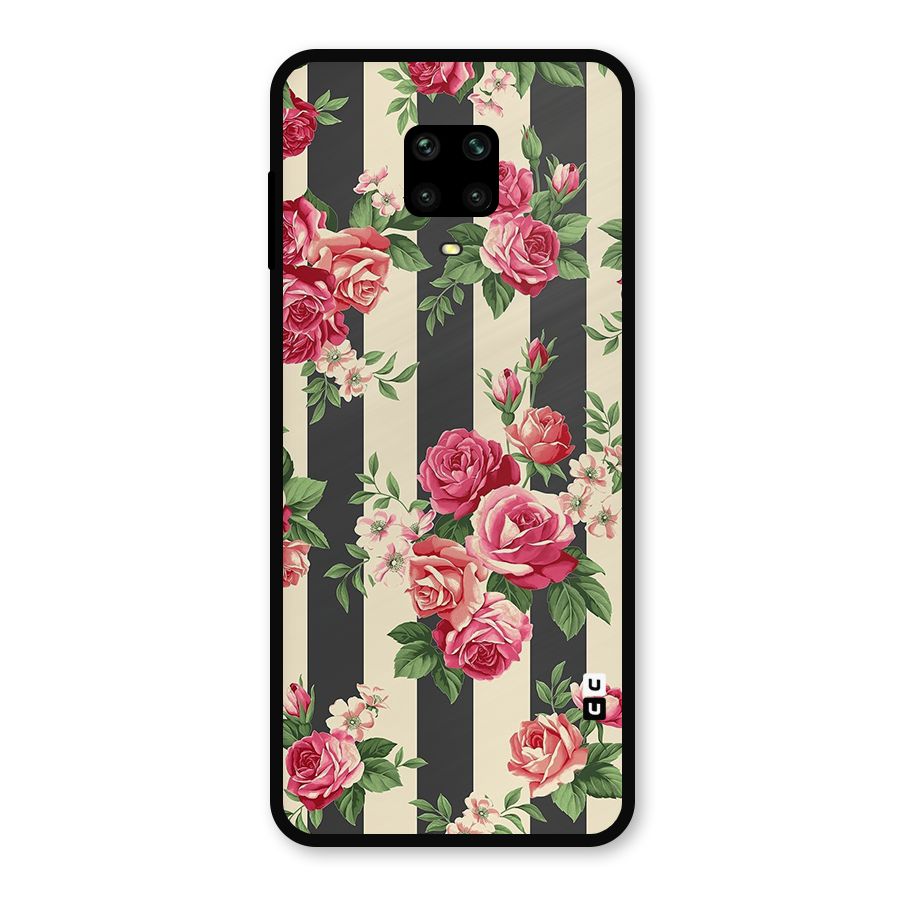 Stripes And Floral Metal Back Case for Poco M2 Pro